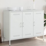 vidaXL Komoda bela 100,5x39x79 cm hladno valjano jeklo Cene