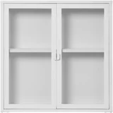 Bela kovinska stenska vitrina 80x80 cm Brisbane –