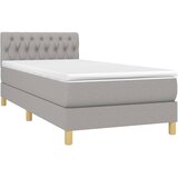  Krevet s oprugama i madracem svjetlosivi 100x200 cm od tkanine | shoptok.hr
