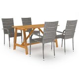  5-dijelni vrtni blagovaonski set sivi | shoptok.hr