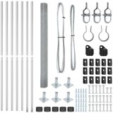 vidaXL varjen žični plot s 7 pritrjenimi stebri 1,4x10 m galvanizirano jeklo | Shoptok.si