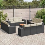  13-dijelni set vrtnih sofa s jastucima poliratan crni | shoptok.hr