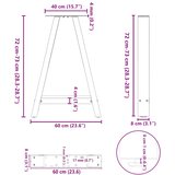  Noge za blagovaonski stol A-oblika 2 kom 60 x (72-73) cm Čelik | shoptok.hr