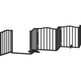  Vrata za pse s vratašcima 15 panela sklopiva 750 cm drvo topole Crna 50 x 60 x 2 cm | Shoptok.si