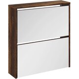 Ormarić za cipele s ogledalom 2 razine boja hrasta 63x17x67 cm | shoptok.hr