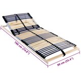 LEŽAJ s letvicama Smeđa 90 x 190 cm Čvrsto drvo bukve | shoptok.hr