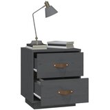  Noćni ormarići 2 kom sivi 40 x 34 x 45 cm od masivne borovine Siva | shoptok.hr