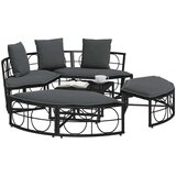 vidaXL Zunanja lounge postelja brez baldahina Black Poly Rattan | Shoptok.si