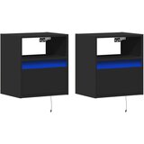  Zidni TV ormarići s LED svjetlima 2 kom crni 41x31x45 cm | Eponuda.ba