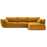 Mazzini Sofas Senf žuta baršunasti kutna garnitura (s desnim kutom/s ležaljkom) Vanda – Cijene