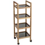 Wenko Crna/u prirodnoj boji kupaonska polica od masivnog bagrema 35x101,5 cm Fondi – | shoptok.hr