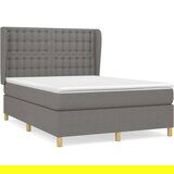  Box spring postelja z vzmetnico temno siva 140x200 cm blago, (20724648) | Shoptok.si