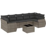 Maison Chic Seti vrtnega pohištva - Vrtna garnitura - Vrtni pohištvo set 8-delna z blazinami siv poli ratan, (21799141) | Shoptok.si