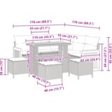 vidaXL 9-dijelni vrtni set kauča s jastučićima crni poli ratan akacija | shoptok.hr
