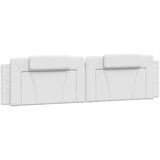  Posteljni okvir z vzglavjem bel 200x200 cm umetno usnje | Shoptok.si