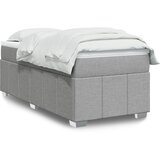 vidaXL Box spring postelja z vzmetnico svetlo siva 80x200 cm blago | Shoptok.si