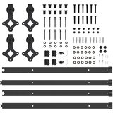 vidaXL Komplet opreme za drsna vrata 152,5 cm jeklo črne barve | Shoptok.si