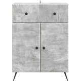  Strani šal Betonsko siva 66 x 34,5 x 90 cm Inženirski les, (5000217813) | Shoptok.si