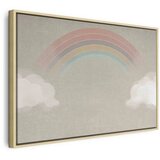  Slika - Rainy June - Colorful Rainbow Emerging from Clouds on a Bright Background 120x80 U prirodnom drvenom okviru | shoptok.hr
