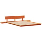 vidaXL Posteljni okvir z nočnima omaricama Voskasta rjava 140x200cm Trden les | Shoptok.si