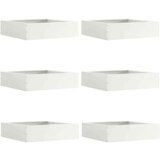 vidaXL Robovi trave 6 pcs Bela 50 x 50 x 13 cm Jeklo | Shoptok.si
