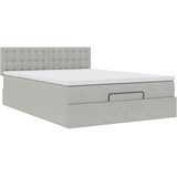  Otomanski krevet s madracem svijetlosivi 140x190 cm baršunasti | Eponuda.com
