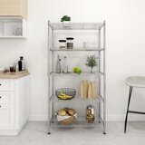 vidaXL 5-nadstropni regal 90x35x180 cm krom 250 kg | Shoptok.si