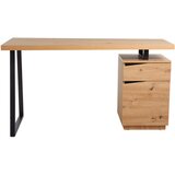CARRYHOME pisalna miza kovina, leseni material črna, barve hrasta | Shoptok.si