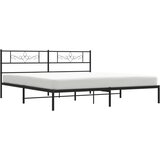  Metalni okvir za krevet s uzglavljem crni 180x200 cm | shoptok.hr