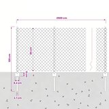  Ograda od lančanih veza s postom 25 x 0,8 m Siva Mreža | shoptok.hr