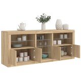 vidaXL Komoda z LED lučkami sonoma hrast 162x37x67 cm Cene