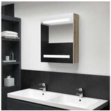 vidaXL LED kopalniska omarica z ogledalom bela in hrast 50x1 Cene