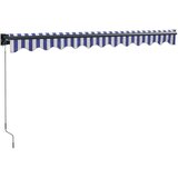 Tenda na uvlačenje plavo-bijela 3,5 x 2,5 m tkanina i aluminij | Eponuda.com