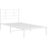  The Living Store Kovinski posteljni okvir z vzglavjem bel 90x200 cm - Posteljni Okvir, (21450636) | Shoptok.si