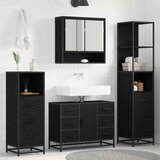  Set namještaja za kupaonicu 4 kom. Crni hrast 80 x 33 x 60 cm | shoptok.hr