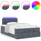 vidaXL Otomanski posteljni okvir z vzmetnico siv 120x200 cm žamet | Shoptok.si