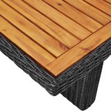Poli Vrtna jedilna miza črna 200x100x74 cm poli ratan | Shoptok.si