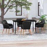  5-dijelni vrtni blagovaonski set s jastucima crni | shoptok.hr