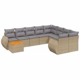 Maison Chic Seti vrtnega pohištva - Vrtna garnitura - Vrtni pohištvo set 10-delna z blazinami bež poli ratan, (21821306) | Shoptok.si