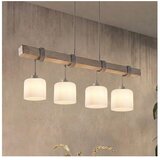 Brilagi Luster na sajli WOOD GLASS 4xE27/60W/230V borovina/siva/bela | Eponuda.com