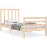 vidaXL Posteljni okvir z vzglavjem 90x200 cm trden les, (20738745) Cene
