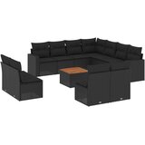  12-dijelni set vrtnih sofa od poliratana s jastucima crni | shoptok.hr