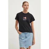 Abercrombie & Fitch Bombažna kratka majica ženski, črna barva