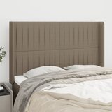 The Living Store Vzglavje z ušesi taupe 147x16x118/128 cm blago - Vzglavje, (21660463) | Shoptok.si