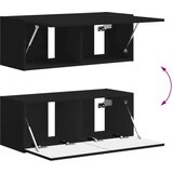  Set TV komoda Zidne 3 pcs Crna Konstruirano drvo | shoptok.hr