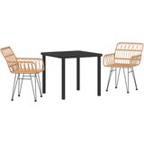  Vrtni set za objed 3 pcs Smeđa Čelik s prahom premazan | Eponuda.ba