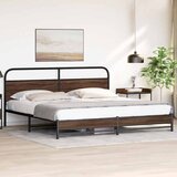  Metalni okvir kreveta bez madraca smeđa boja hrasta 180x200 cm | shoptok.hr