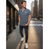 DStreet Koszulka męska polo w paski niebieska | Shoptok.si