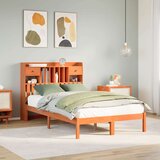 Krevet s regalom za knjige bez madraca 135 x 190 cm od borovine u