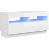 vidaXL TV omarica z LED lučkami visok sijaj bela 80x35x40 cm | Shoptok.si